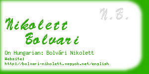 nikolett bolvari business card